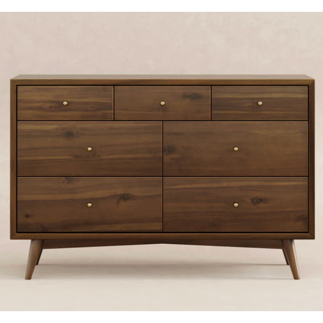 Babyletto Palma 7 Drawer Double Dresser - Natural Walnut-BABYLETTO-Little Giant Kidz