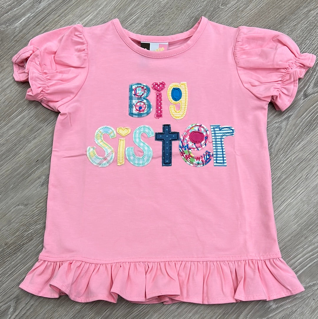 Banana Split BIG Sister Applique Shirt - Pink-BANANA SPLIT-Little Giant Kidz