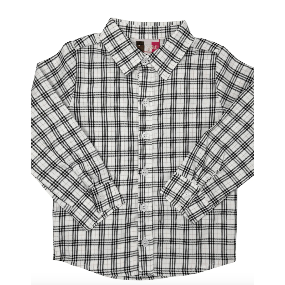 Banana Split Black Plaid Boys Button Down Shirt-BANANA SPLIT-Little Giant Kidz
