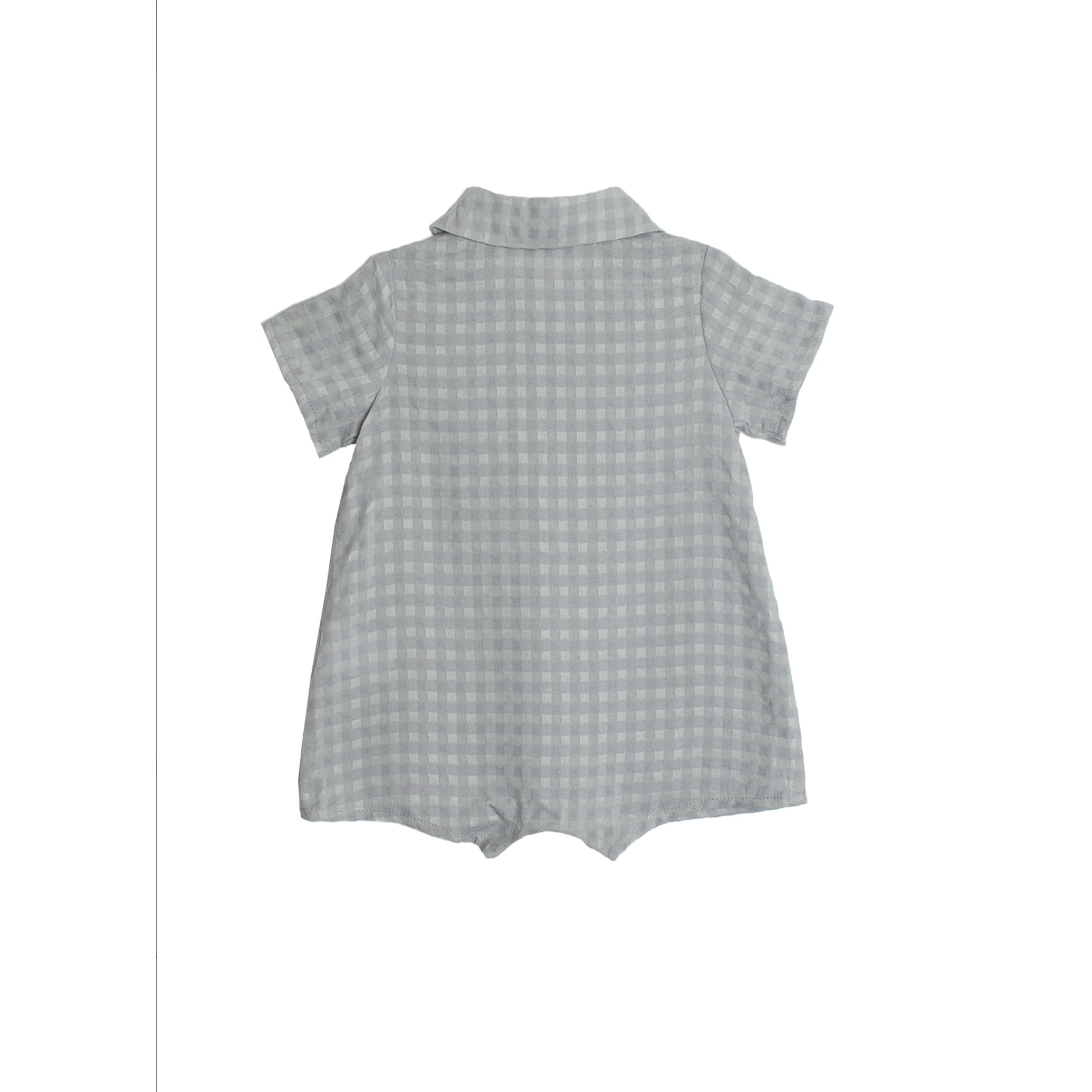 Beckett Bear Blue Checkmate Romper-MABEL+HONEY-Little Giant Kidz