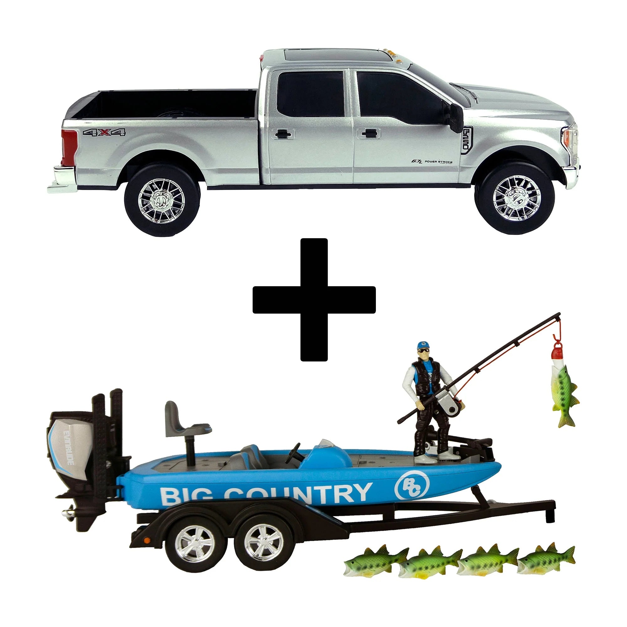 Big Country Toys Ford Super Duty F-250 & Bass Boat Bundle-BIG COUNTRY TOYS-Little Giant Kidz