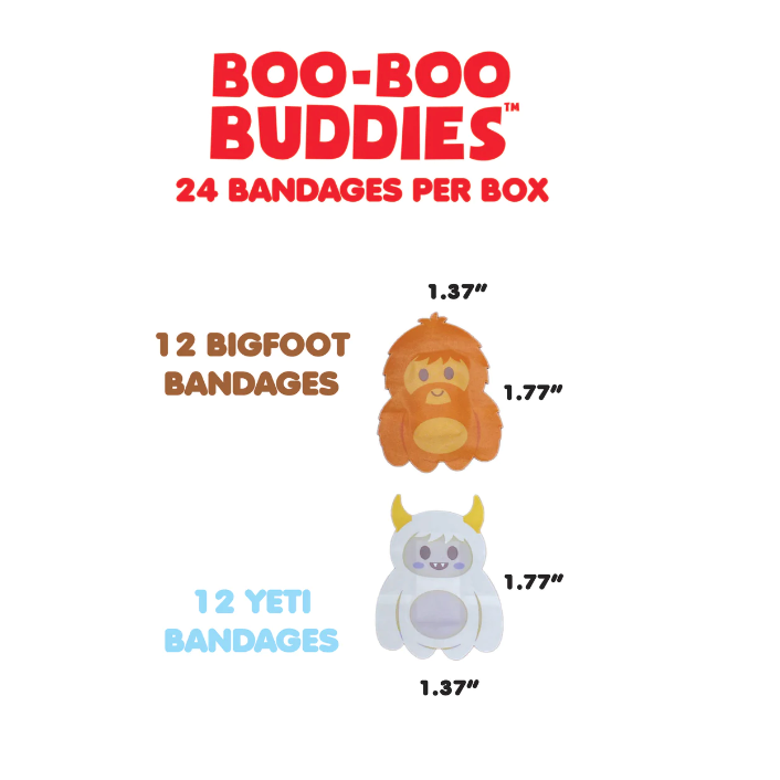 Boo-Boo Buddies Sterile Adhesive Bandages - Big Foot + Yeti-BOO-BOO BUDDIES-Little Giant Kidz