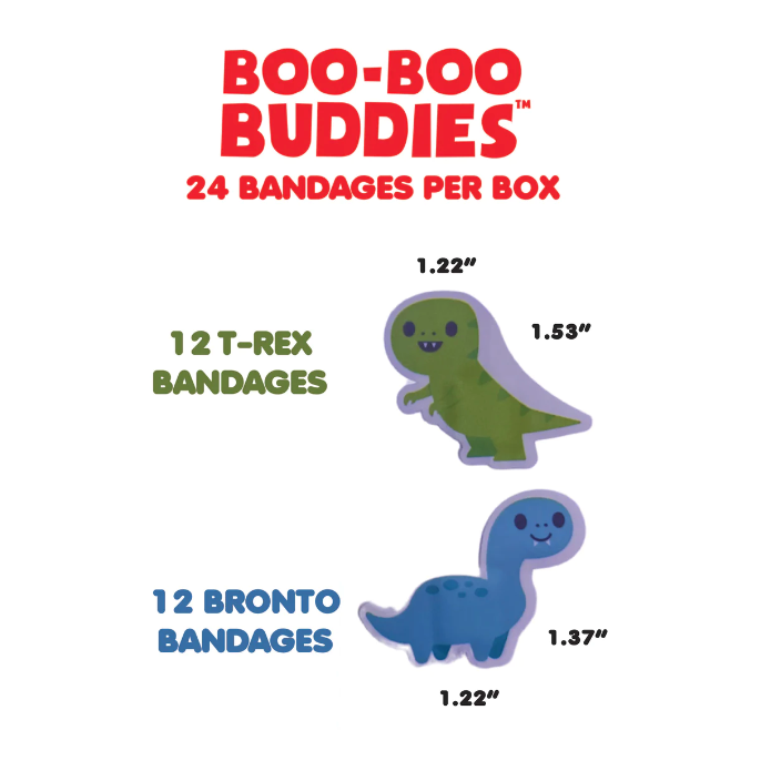 Boo-Boo Buddies Sterile Adhesive Bandages - Brontosaurus + T-Rex-BOO-BOO BUDDIES-Little Giant Kidz