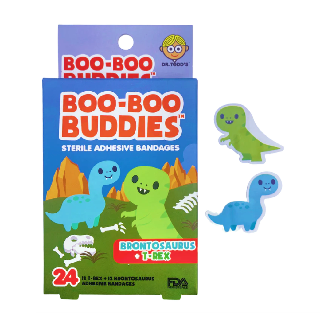 Boo-Boo Buddies Sterile Adhesive Bandages - Brontosaurus + T-Rex-BOO-BOO BUDDIES-Little Giant Kidz