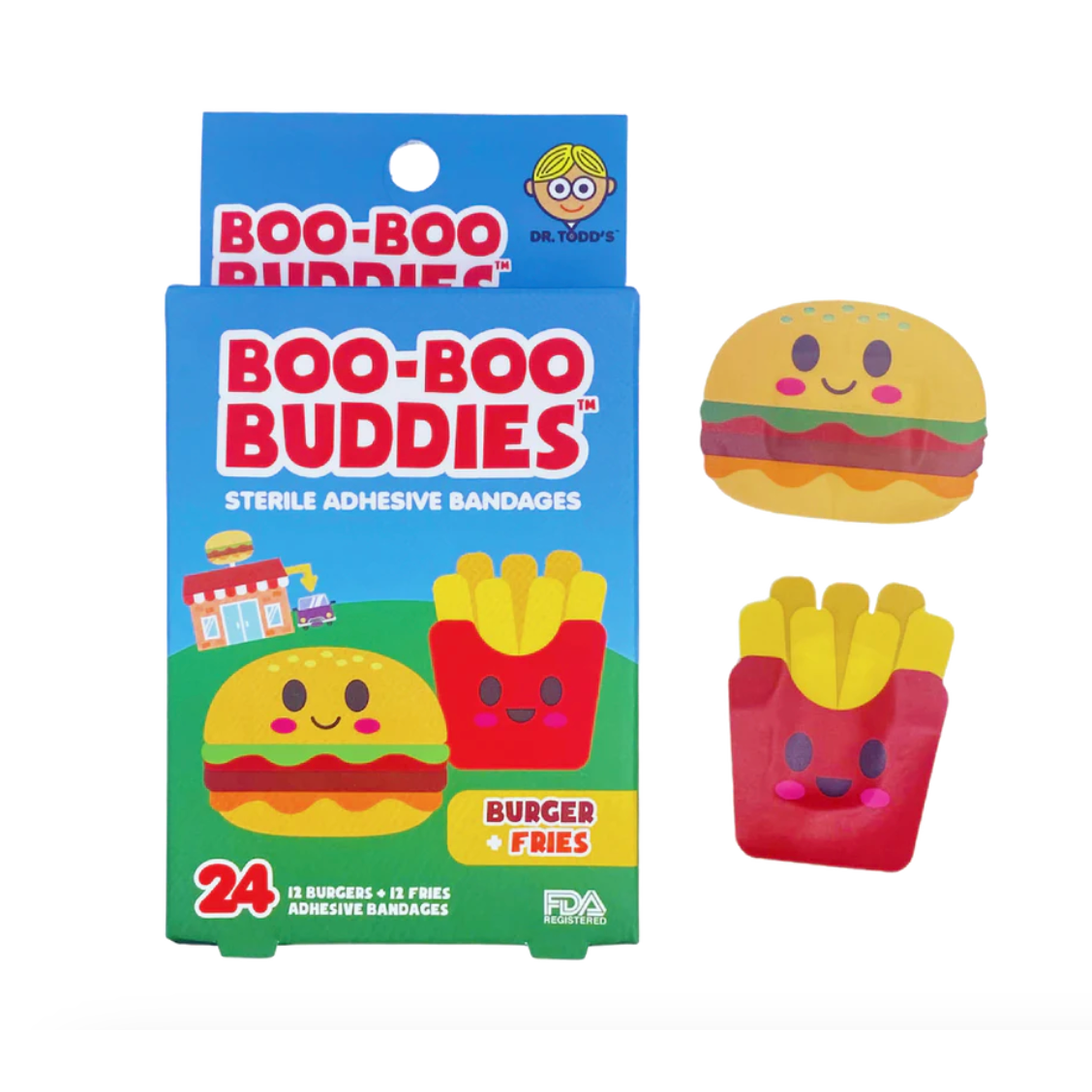 Boo-Boo Buddies Sterile Adhesive Bandages - Burger + Fries-BOO-BOO BUDDIES-Little Giant Kidz