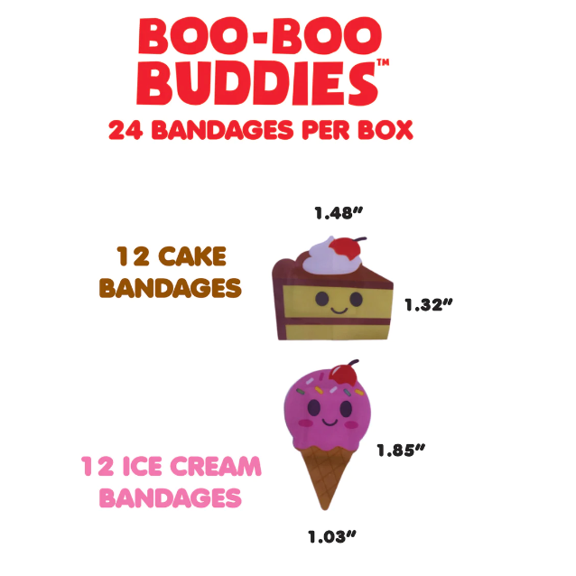 Boo-Boo Buddies Sterile Adhesive Bandages - Ice Cream + Cake-BOO-BOO BUDDIES-Little Giant Kidz