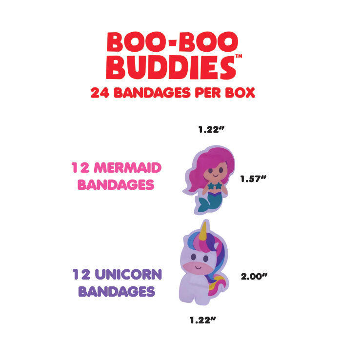 Boo-Boo Buddies Sterile Adhesive Bandages - Mermaid + Unicorn-BOO-BOO BUDDIES-Little Giant Kidz