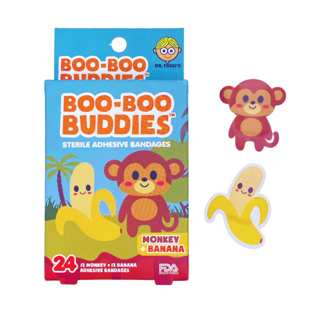 Boo-Boo Buddies Sterile Adhesive Bandages - Monkey + Banana-BOO-BOO BUDDIES-Little Giant Kidz
