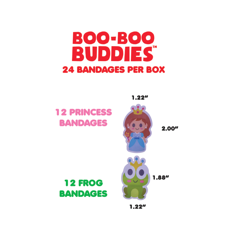 Boo-Boo Buddies Sterile Adhesive Bandages - Princess + Frog-BOO-BOO BUDDIES-Little Giant Kidz