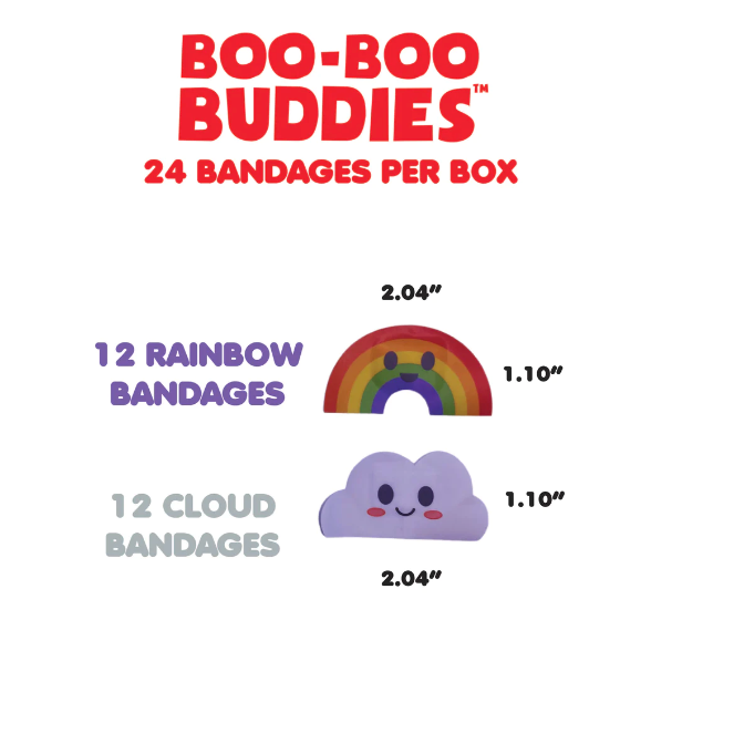 Boo-Boo Buddies Sterile Adhesive Bandages - Rainbow + Cloud-BOO-BOO BUDDIES-Little Giant Kidz