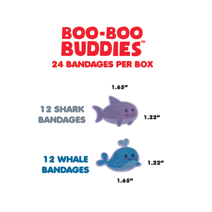 Boo-Boo Buddies Sterile Adhesive Bandages - Shark + Whale-BOO-BOO BUDDIES-Little Giant Kidz