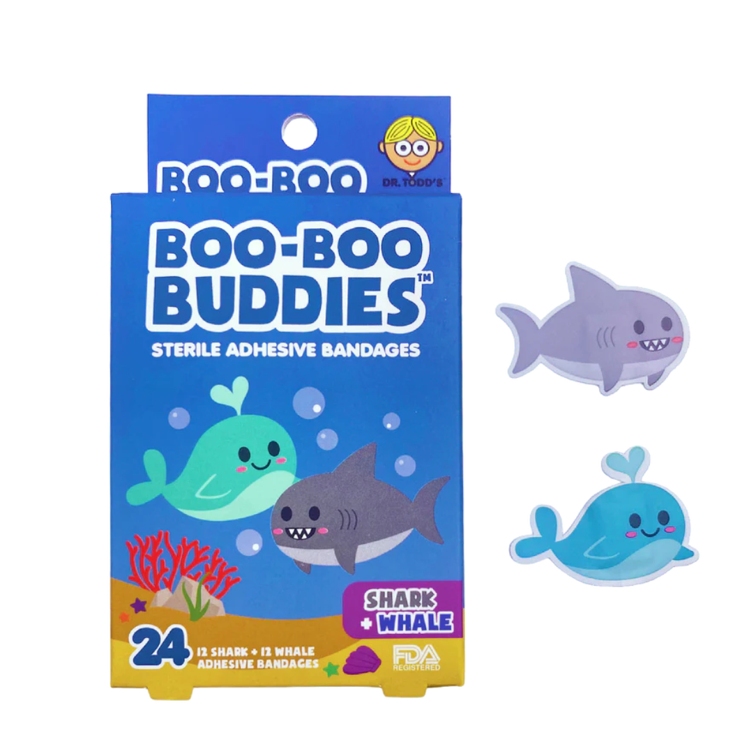 Boo-Boo Buddies Sterile Adhesive Bandages - Shark + Whale-BOO-BOO BUDDIES-Little Giant Kidz