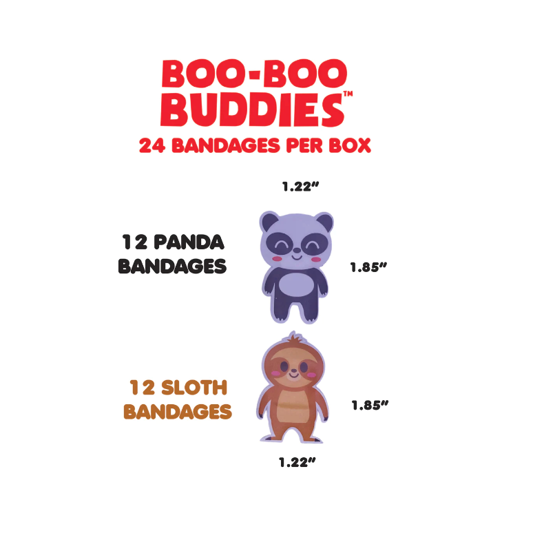 Boo-Boo Buddies Sterile Adhesive Bandages - Sloth + Panda-BOO-BOO BUDDIES-Little Giant Kidz