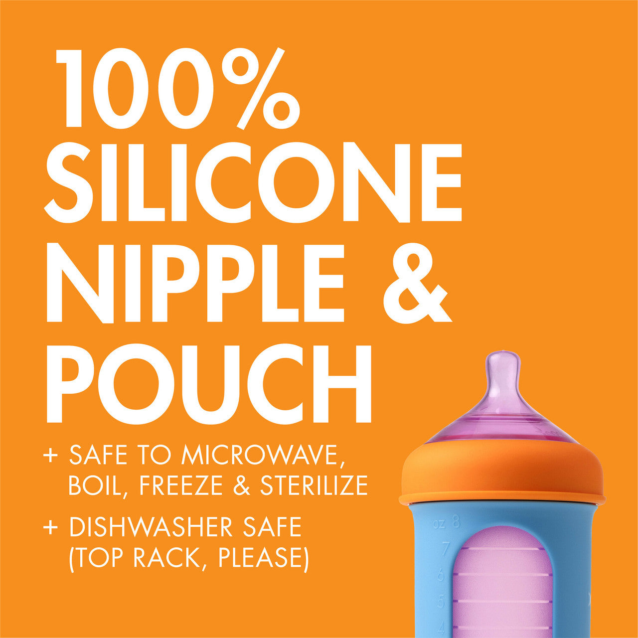 Boon NURSH Silicone Pouch Bottle 8oz (3-Pack) - Colorblock-BOON-Little Giant Kidz