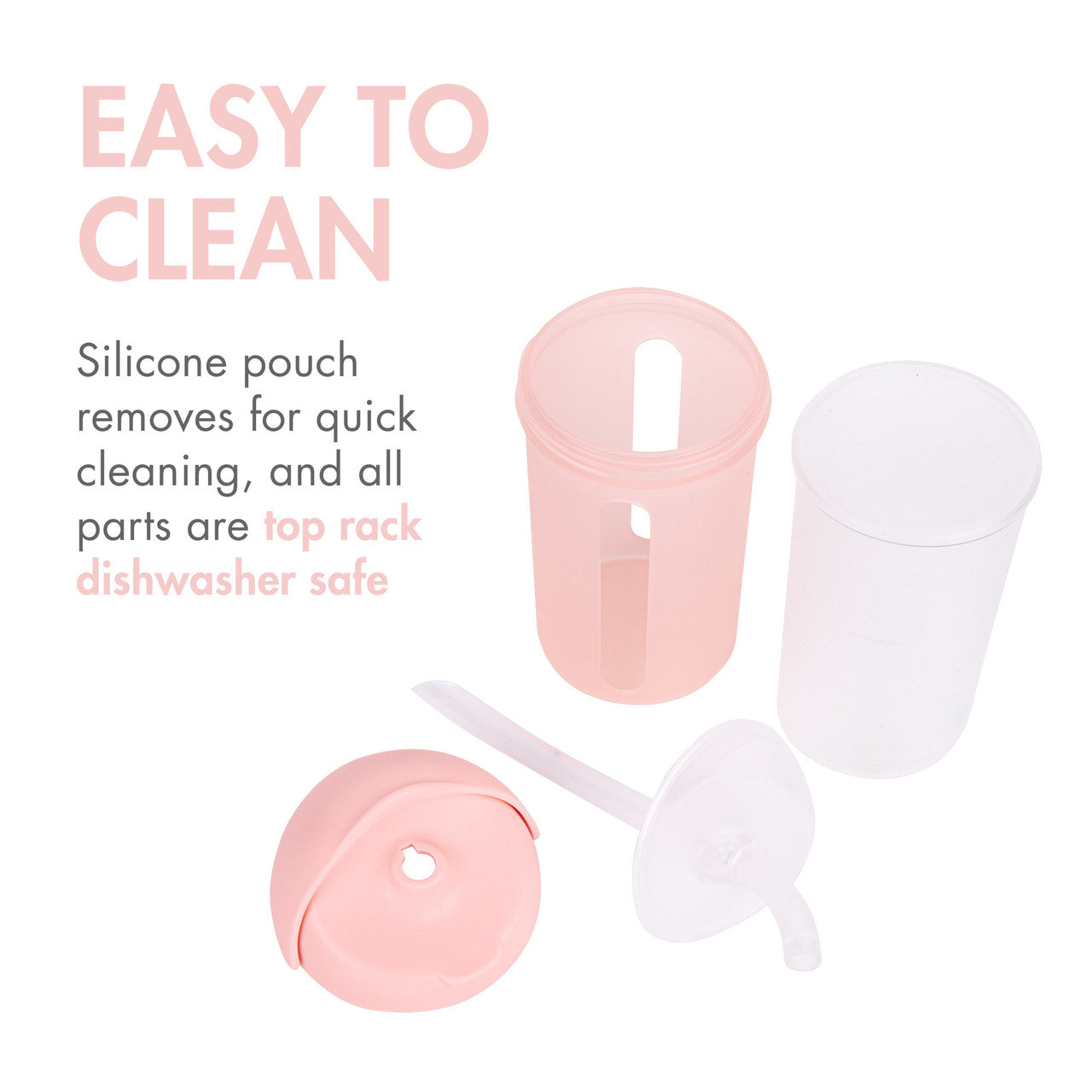 Boon SWIG Silicone Straw Cup - Pink (9oz.)-BOON-Little Giant Kidz