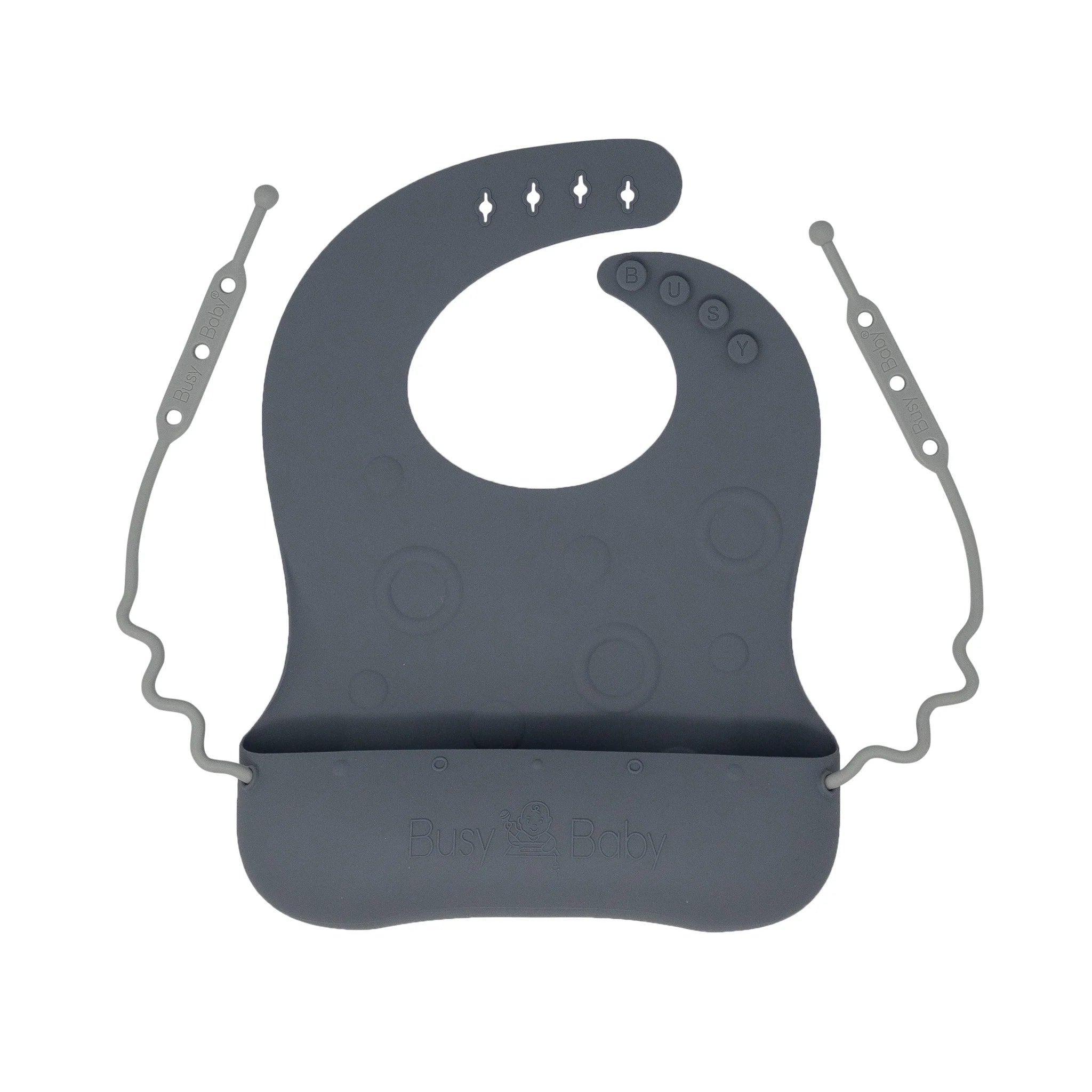 Busy Baby Bungee Bib & Tether System - Pewter-BUSY BABY-Little Giant Kidz