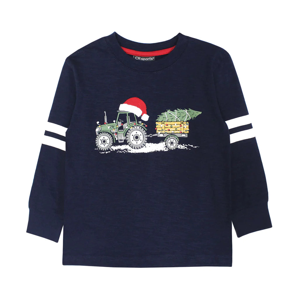 CR Sports Christmas Tractor Long Sleeve Tee-CR SPORTS-Little Giant Kidz