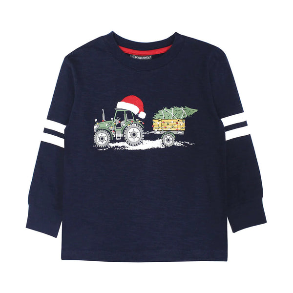 CR Sports Christmas Tractor Long Sleeve Tee-CR SPORTS-Little Giant Kidz