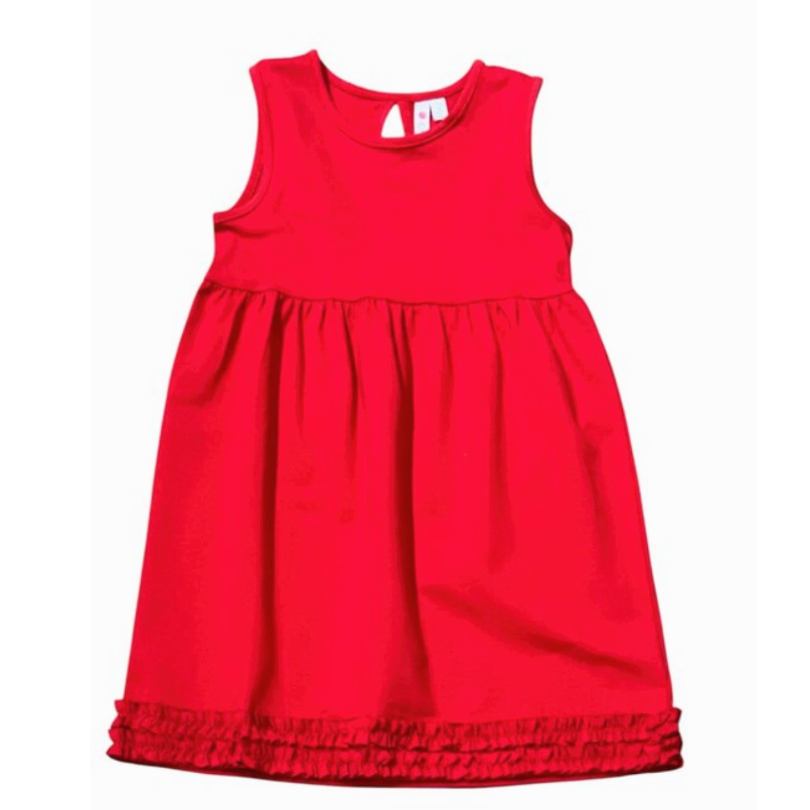CR Sports Girls Red Dress with Boarder Ruch-CR SPORTS-Little Giant Kidz