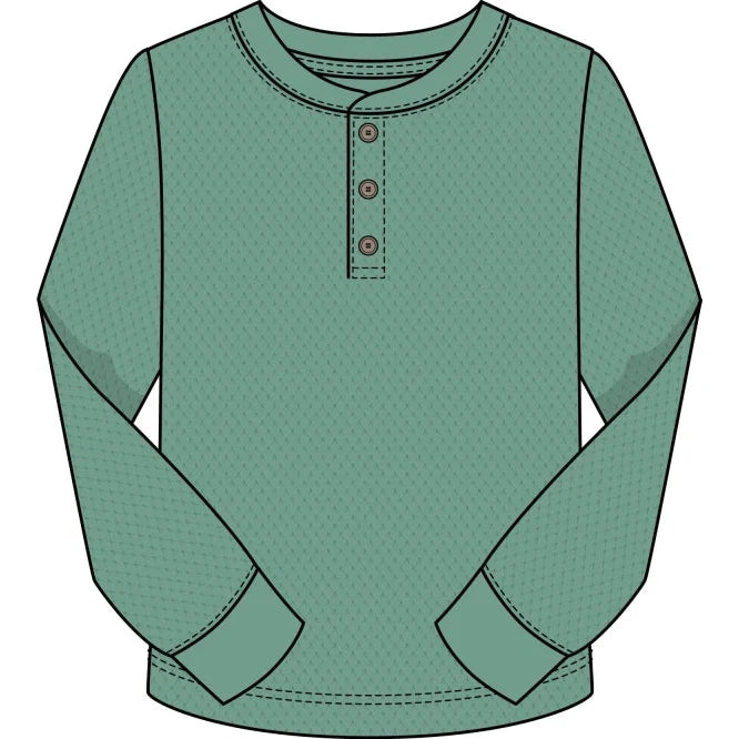 CR Sports Teal Basic Thermal Henley Top-CR SPORTS-Little Giant Kidz