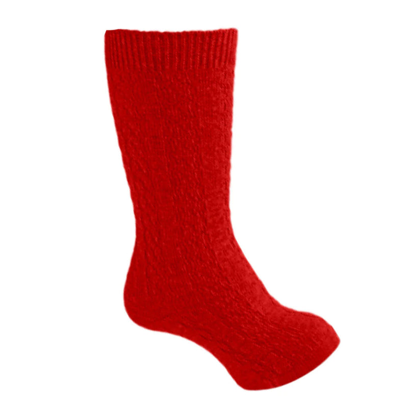 Carlomagno Cable Knee Socks Red-CARLOMAGNO-Little Giant Kidz