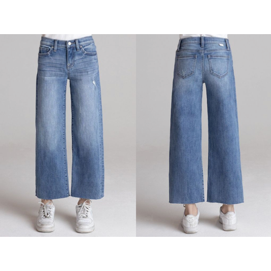 Ceros Girl's High Rise Crop Wide Leg Jeans - Malibu-CEROS-Little Giant Kidz