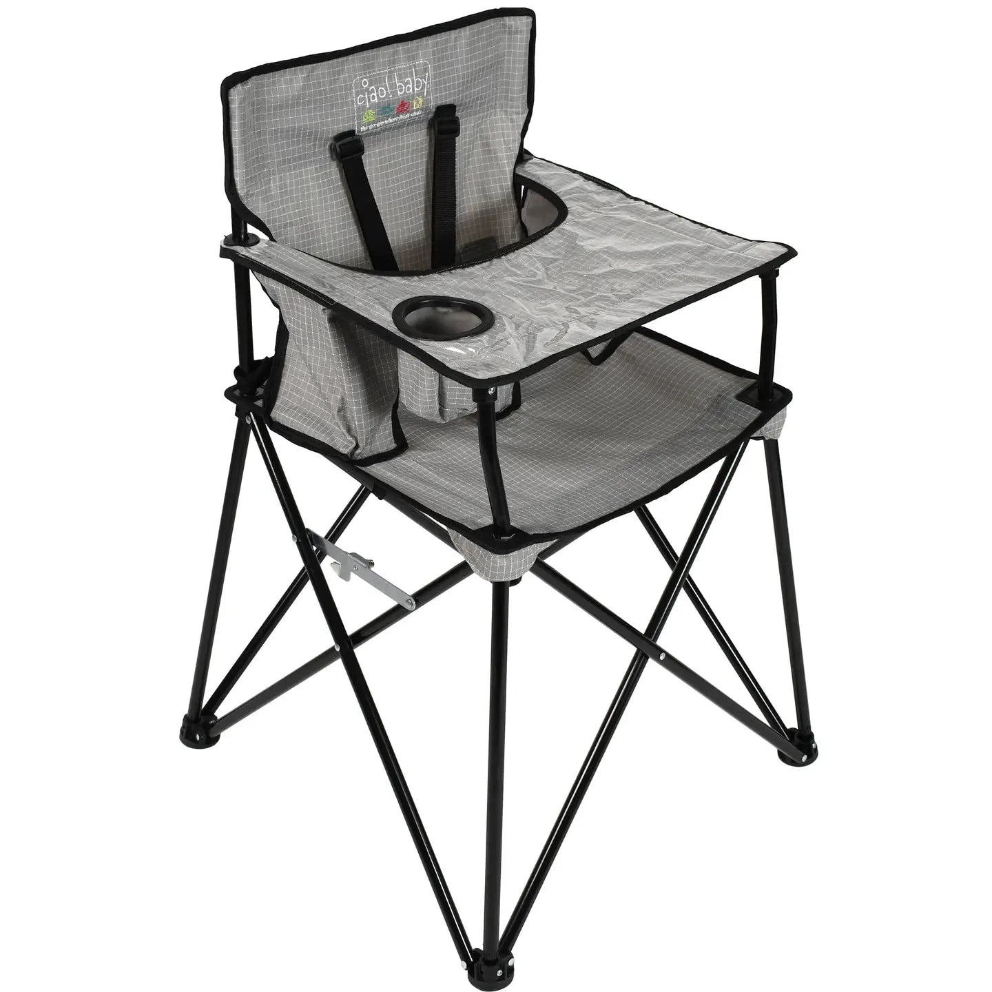 Ciao! Baby Portbable High Chair - Grey Check-Ciao! Baby-Little Giant Kidz