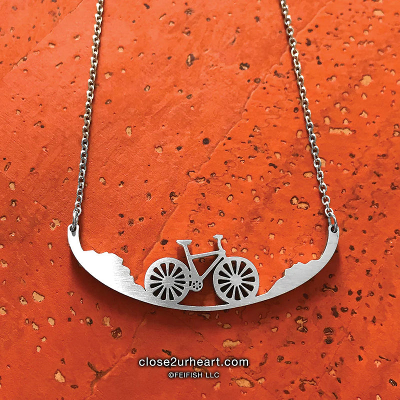 Close 2 UR Heart Stainless Steel Necklace - Bicycle-Close 2 UR Heart-Little Giant Kidz