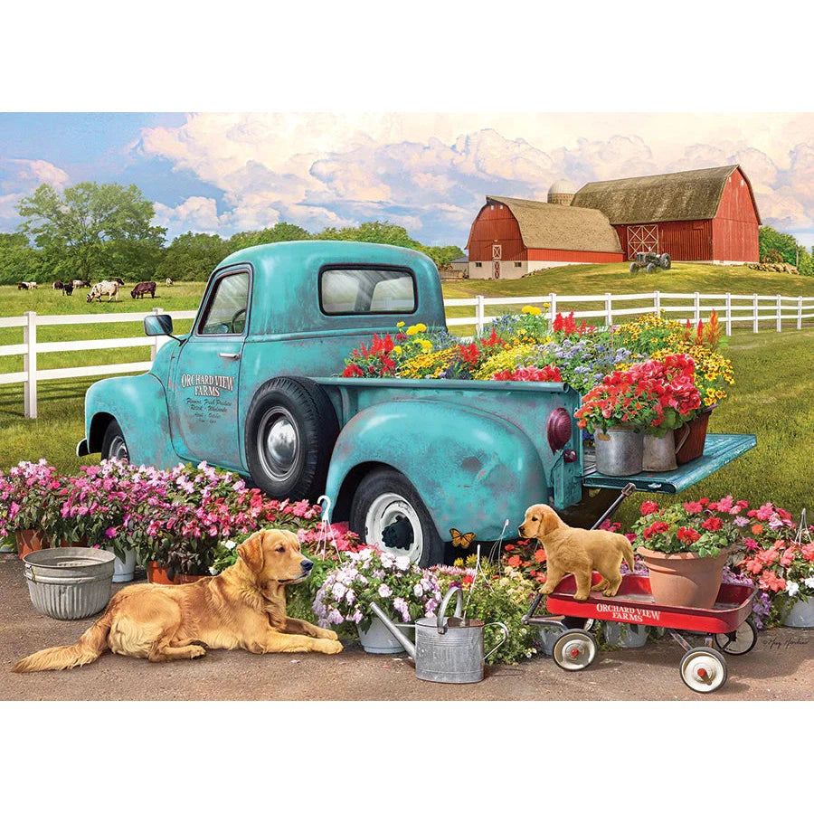 Cobble Hill 1000 Piece (Family) Puzzle - Flower Truck-COBBLE HILL PUZZLE CO-Little Giant Kidz