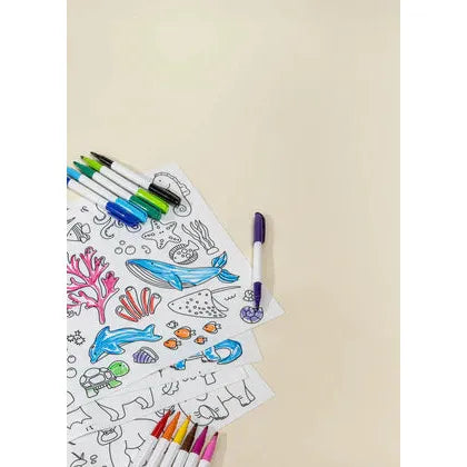 Coco Village Silicone Washable Coloring Placemats & Markers-Coco Village-Little Giant Kidz