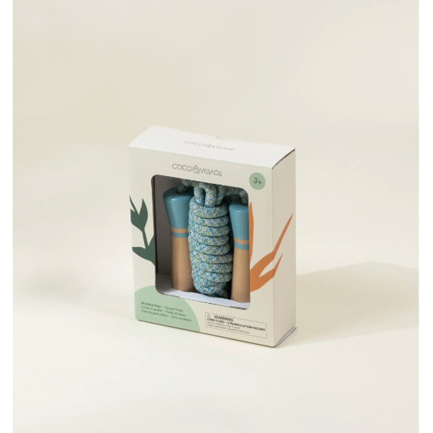 Coco Village Wooden Handle Skipping Rope – Ocean Twist-Coco Village-Little Giant Kidz