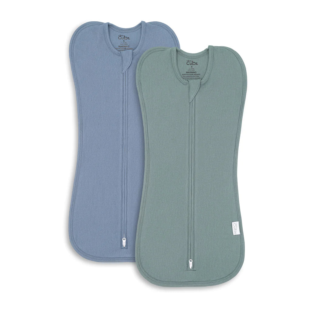 Comfy Cubs Easy Zipper Swaddle Blankets - Nomadic Blue, Azul (Pack of 2)-COMFY CUBS-Little Giant Kidz