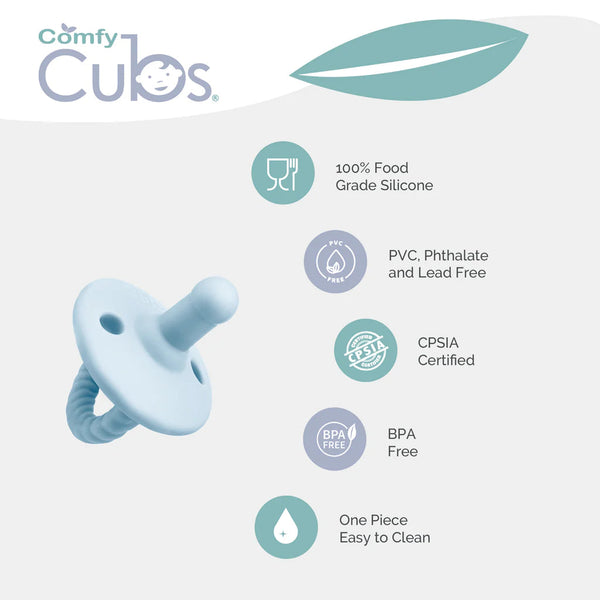 Comfy Cubs Pacifiers, 4 Pack - Sky Blue (Round Stage 2)-COMFY CUBS-Little Giant Kidz