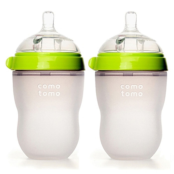 Comotomo™ 8oz Baby Bottles in Green 2pk-COMO TOMO-Little Giant Kidz
