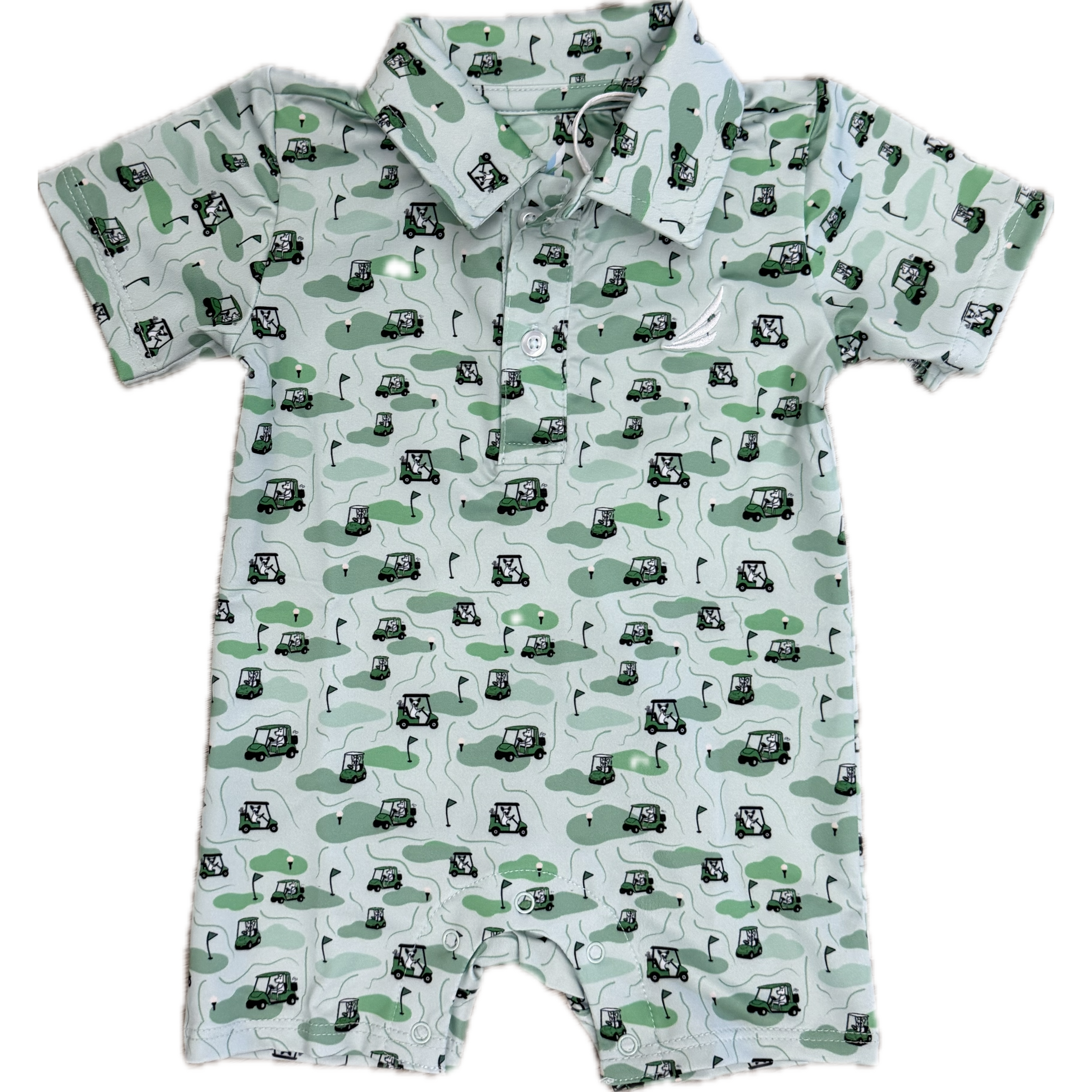 Coolybri Banks- Performance Polo Romper- Dog Golf Cart-Coolybri-Little Giant Kidz