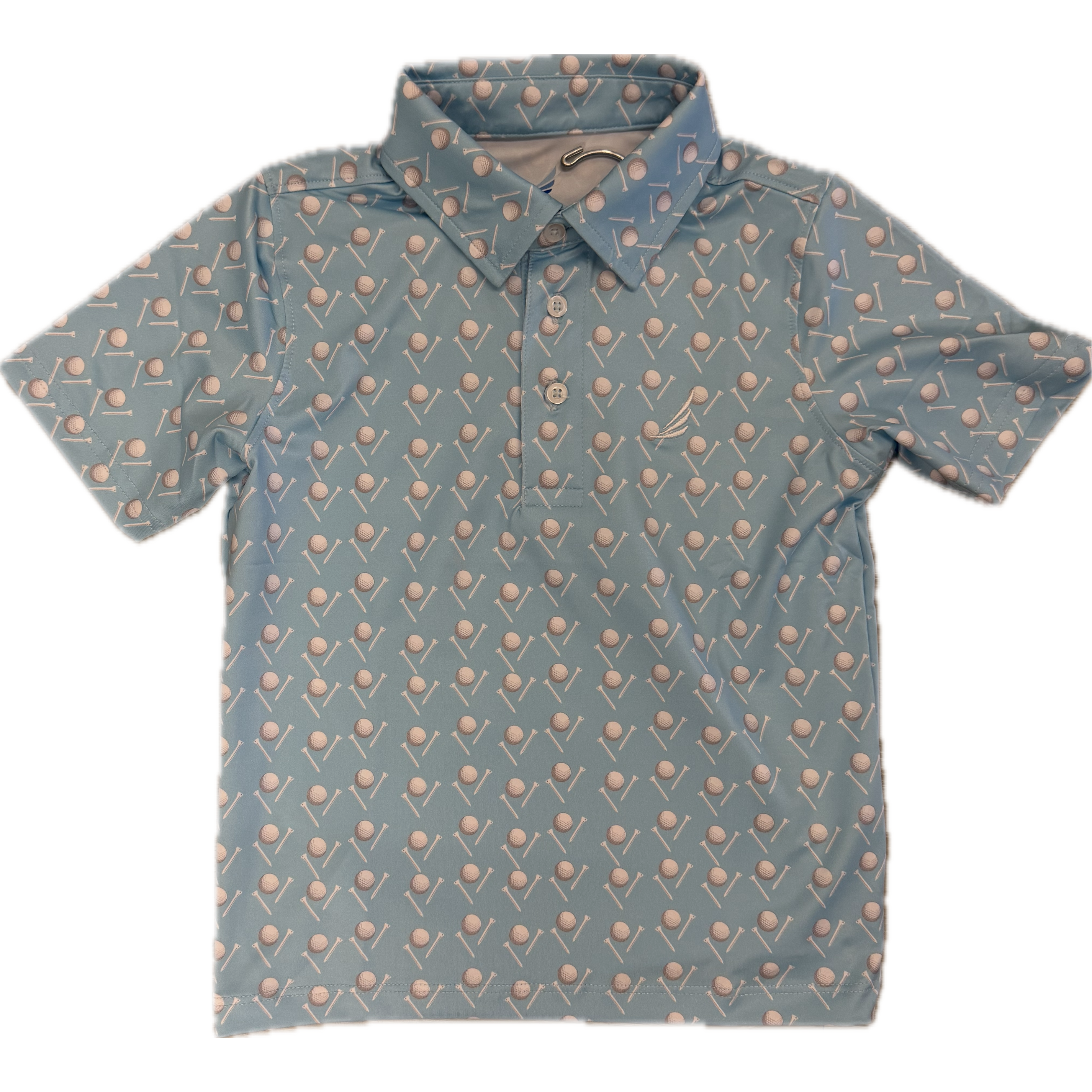 Coolybri Miles- Performance Short Sleeve Polo- Baby Blue Golf Ball-Coolybri-Little Giant Kidz