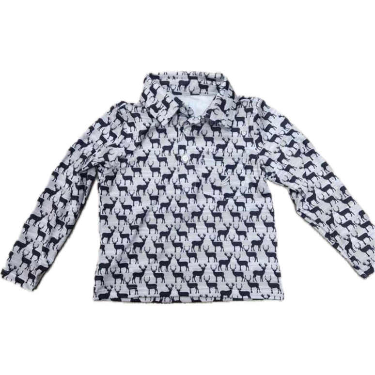 Coolybri Performance Polo- Miles Long Sleeve Deer-Coolybri-Little Giant Kidz