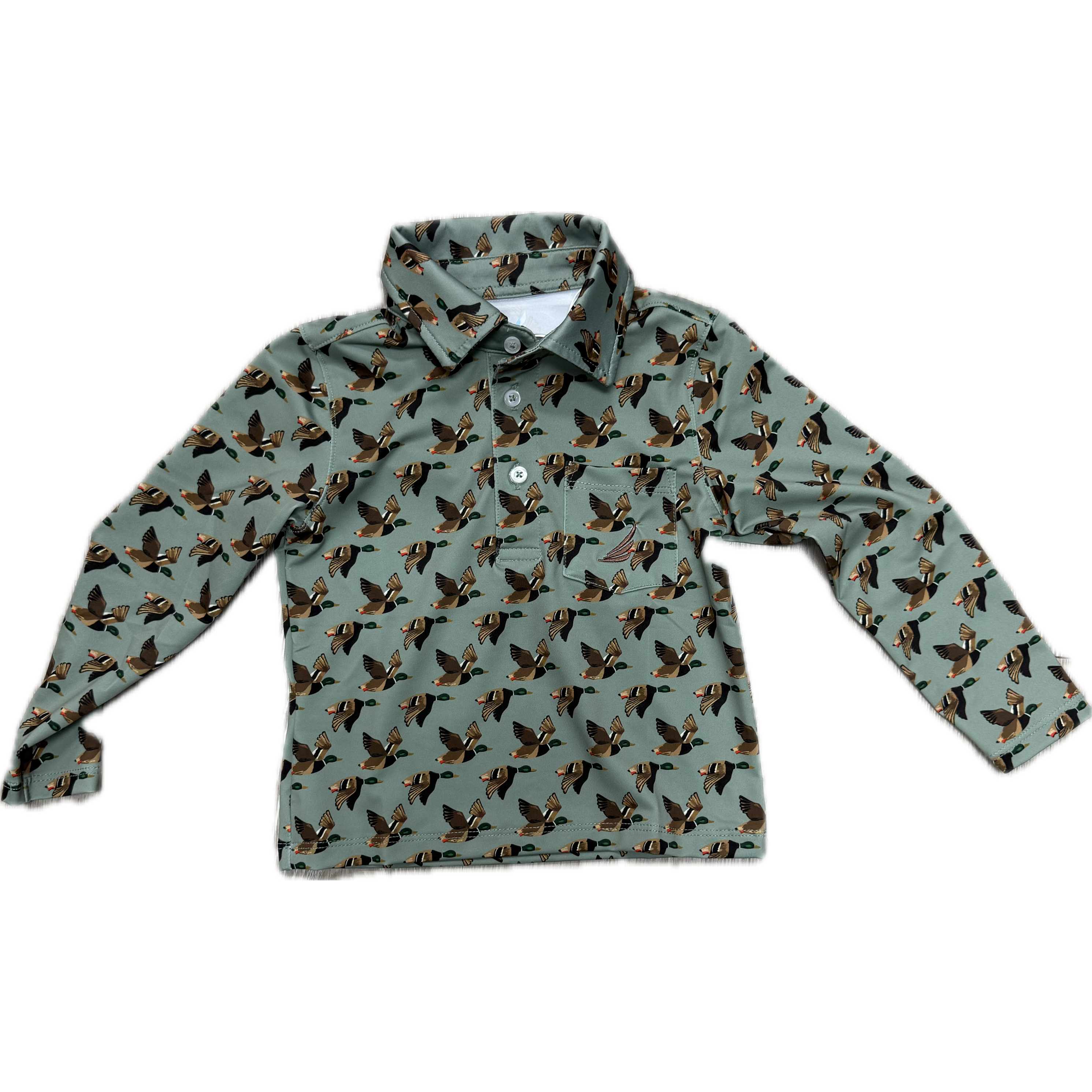Coolybri Performance Polo- Miles Long Sleeve Duck Print-Coolybri-Little Giant Kidz