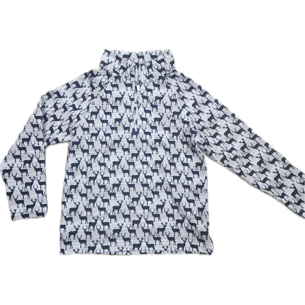 Coolybri Performance Quarter Zip Pull Over- Levi Deer Print-Coolybri-Little Giant Kidz