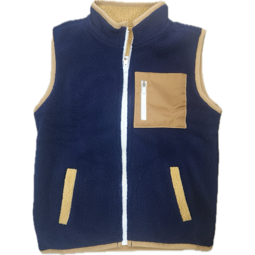 Coolybri Polar Fleece Reversible Vest- Harry Blue and Brown-Coolybri-Little Giant Kidz