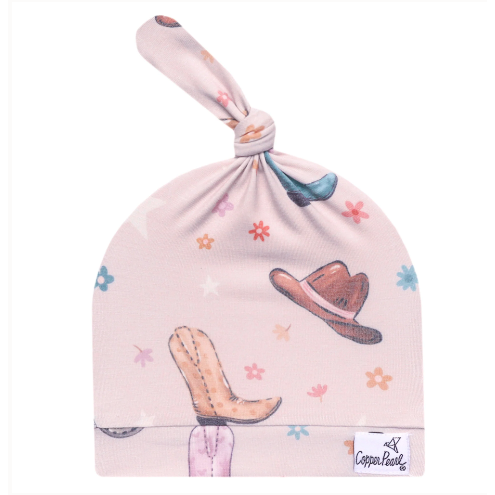 Copper Pearl Cheyenne Top Knot Hat (0-4M)-COPPER PEARL-Little Giant Kidz