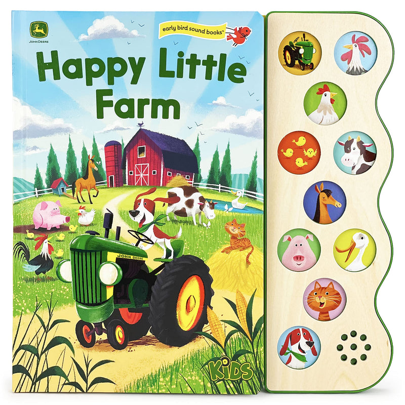 Cottage Door Press: John Deere Happy Little Farm 10-Button Early Bird Sound Book-COTTAGE DOOR PRESS-Little Giant Kidz