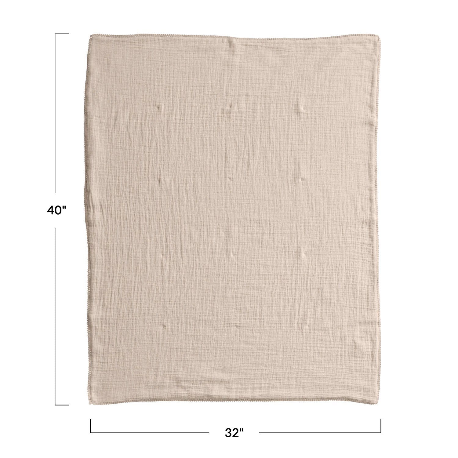 Creative Co-Op Cotton Double Cloth Baby Blanket w/ Trim in Bag - Peach-COOP-Little Giant Kidz