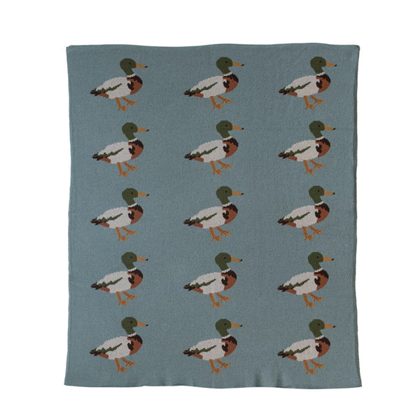 Creative Co-Op Cotton Knit Baby Blanket - Ducks-COOP-Little Giant Kidz