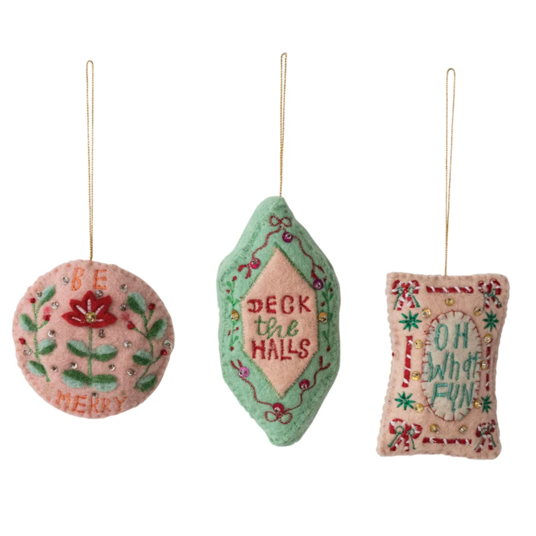 Creative Co-Op Handmade Wool Felt Ornament-COOP-Little Giant Kidz
