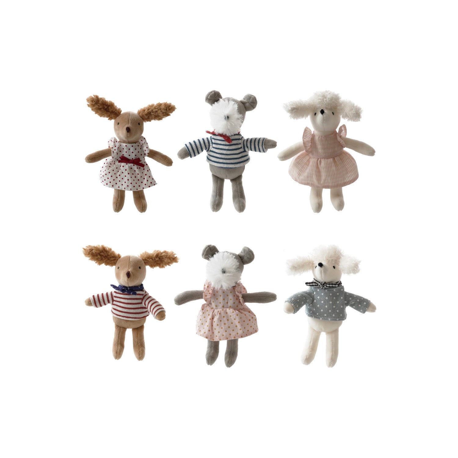 Creative Co-Op Plush Dog in Clothes, 6 Styles-COOP-Little Giant Kidz