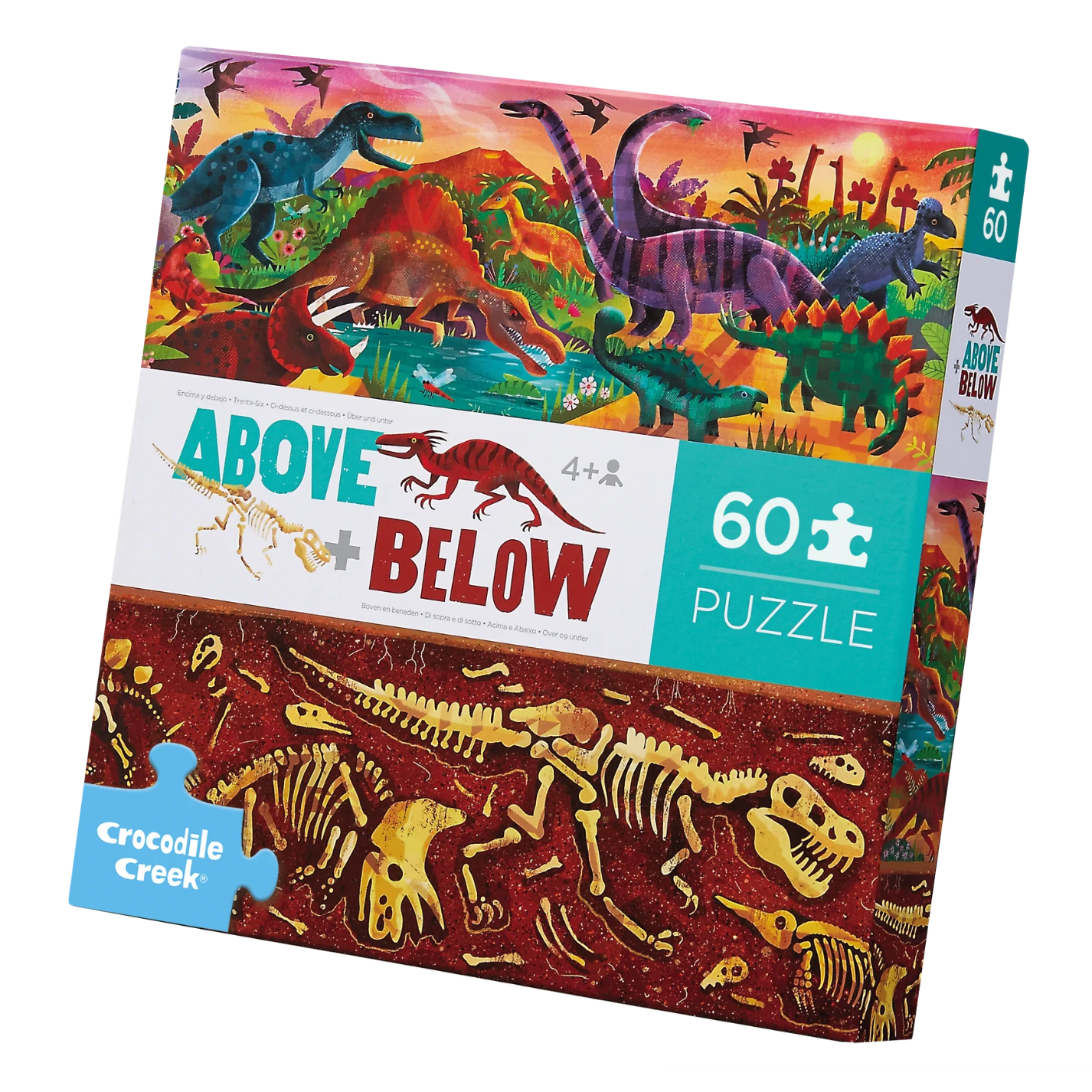 Crocodile Creek 60-pc Above & Below Puzzle/Dinosaur World-Crocodile Creek-Little Giant Kidz