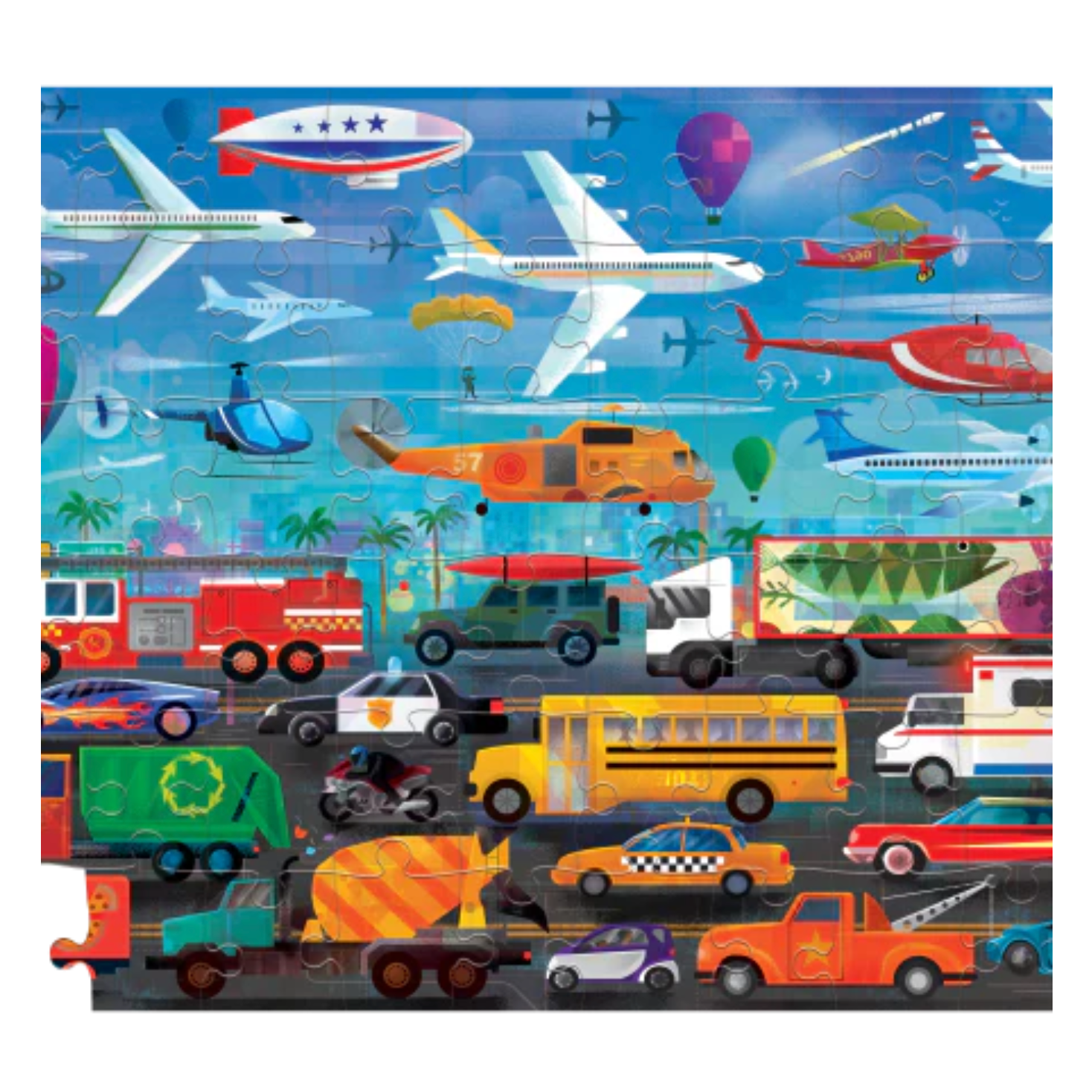 Crocodile Creek 60-pc Above & Below Puzzle/Things That Go-Crocodile Creek-Little Giant Kidz