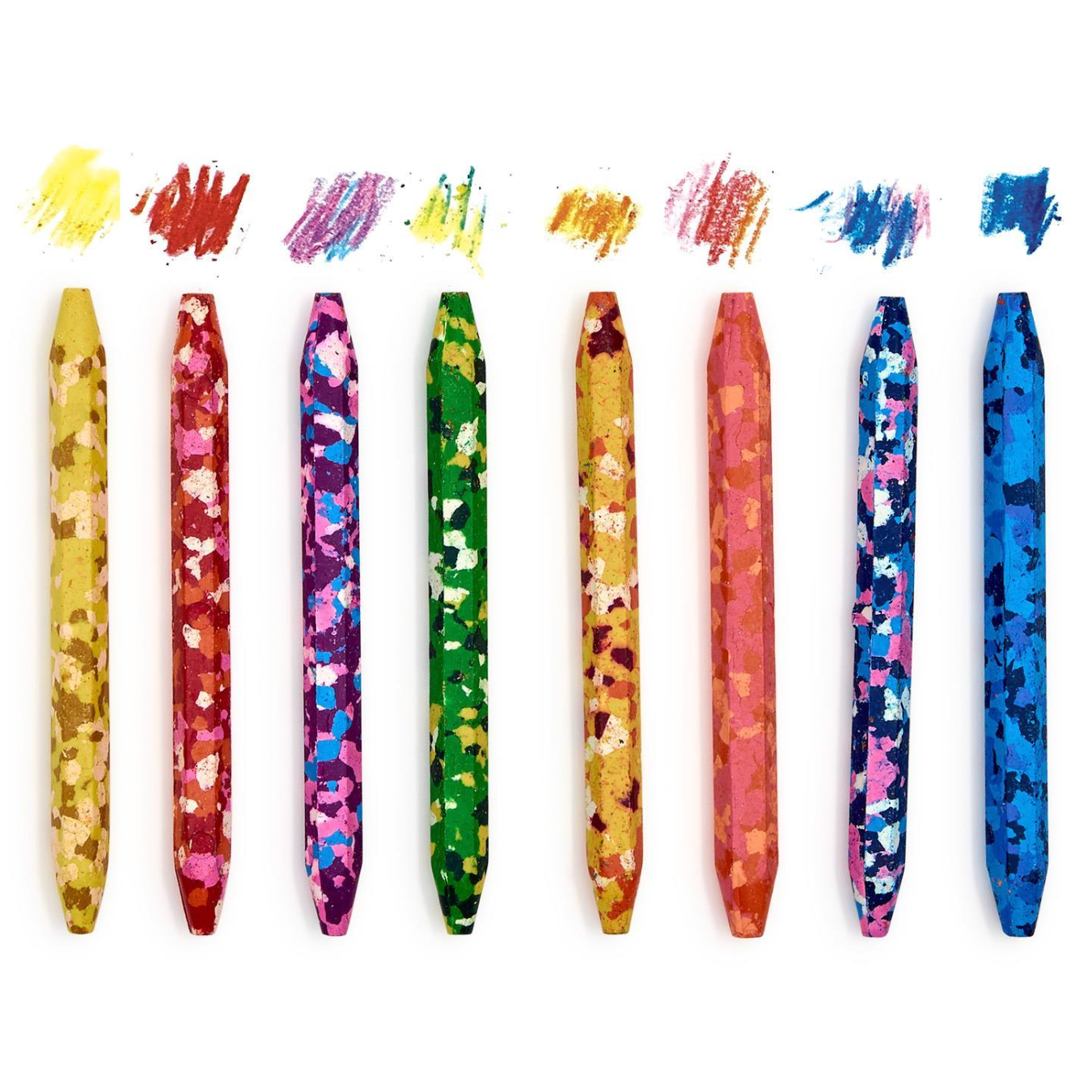 Cupcake & Cartwheels Happy Confetti Set of 8 Multicolor Crayons-CUPCAKES & CARTWHEELS-Little Giant Kidz