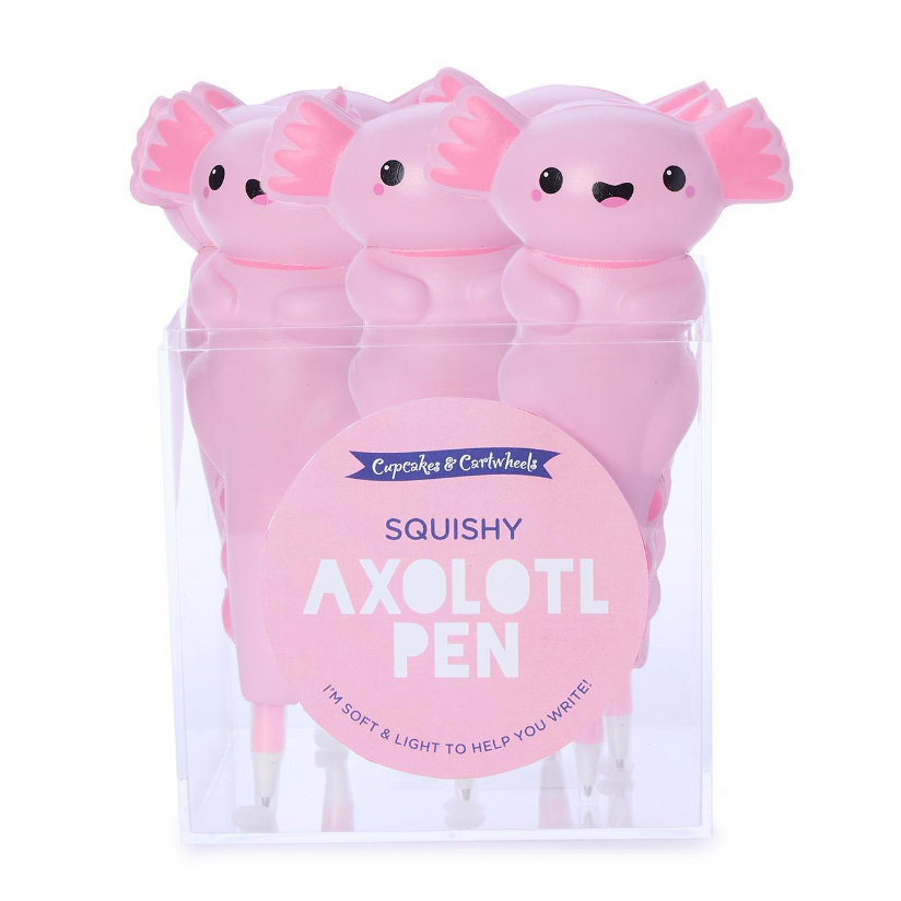 Cupcake & Cartwheels Pink Squishy Axolotl Pen-CUPCAKES & CARTWHEELS-Little Giant Kidz